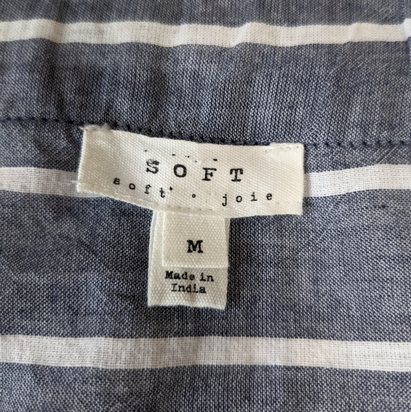 Soft Joie Embroidered Long Sleeve Tunic Top Navy Blue and White Stripes - Picture 5 of 11